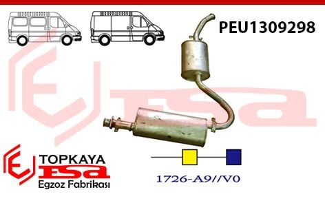 Peugeot Boxer 1 Minibüs Arka Orta Susturucu 1.9 / 2.5 / 2.8 Tdi 1994 > 2002