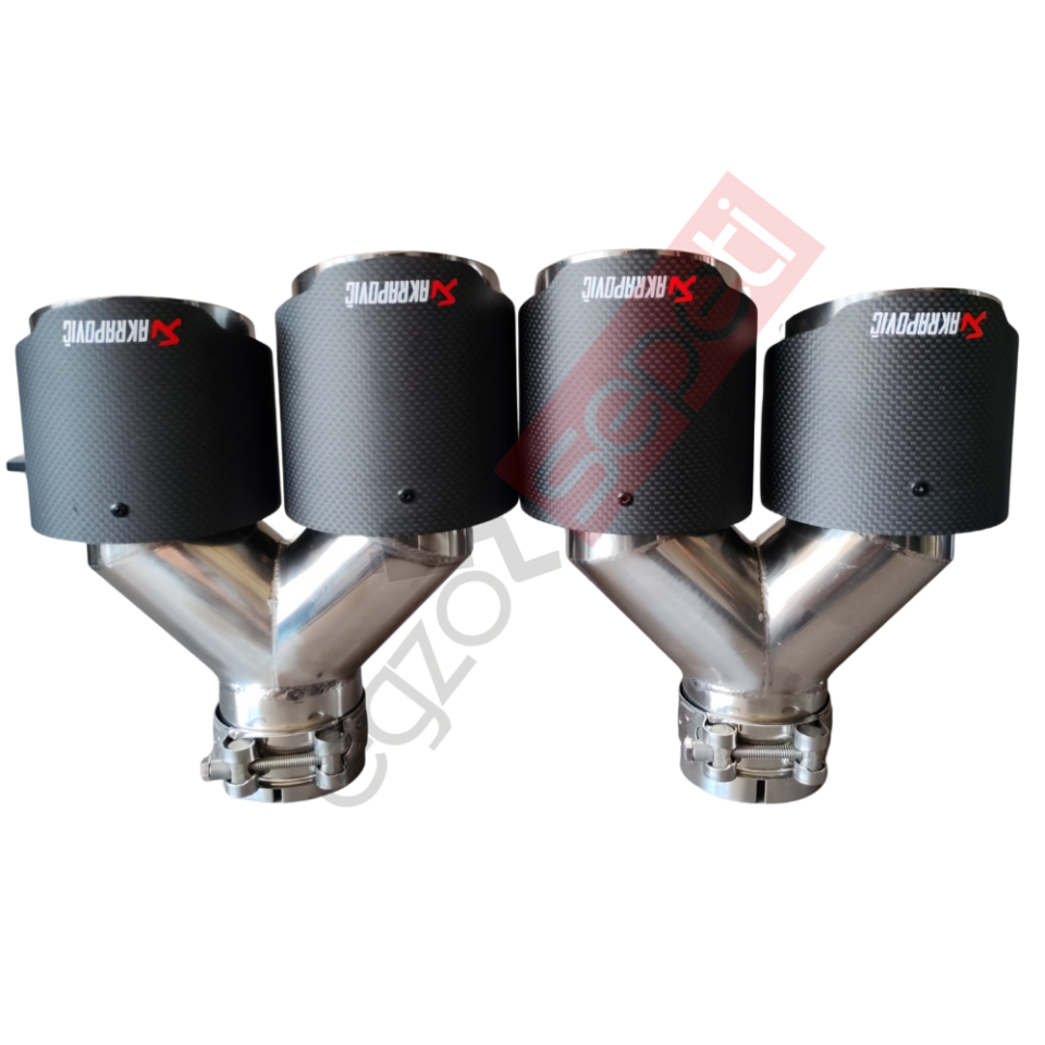 Akrapoviç Karbon Egzoz Ucu 100 MM Çiftli Mat Sag Ve Sol Takım Gerçek Karbon Malzeme İthal Ürün