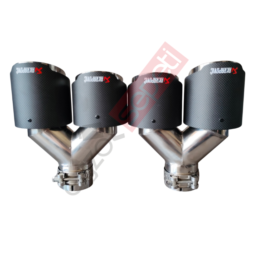 Akrapoviç Karbon Egzoz Ucu 100 MM Çiftli Mat Sag Ve Sol Takım Gerçek Karbon Malzeme İthal Ürün