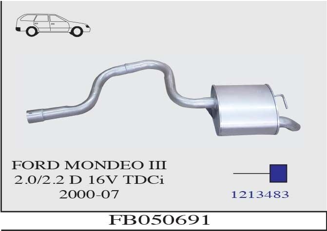 Ford Mondeo III 2.0 /2.2 D Arka Susturucu Borulu Sw 2000-2007