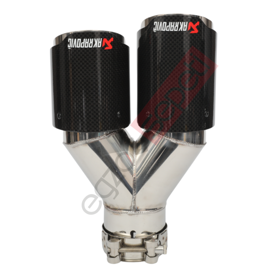 Akrapoviç Karbon Egzoz Ucu 76 MM Çiftli Parlak Sağ Gerçek Karbon Malzeme İthal Ürün