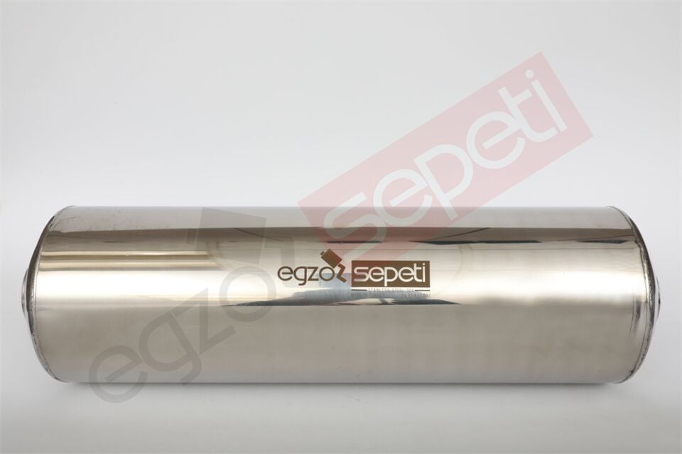 Özel Üretim Rezonatör 48 Çap 304 Krom, Elyaflı Spor Susturucu 40 CM