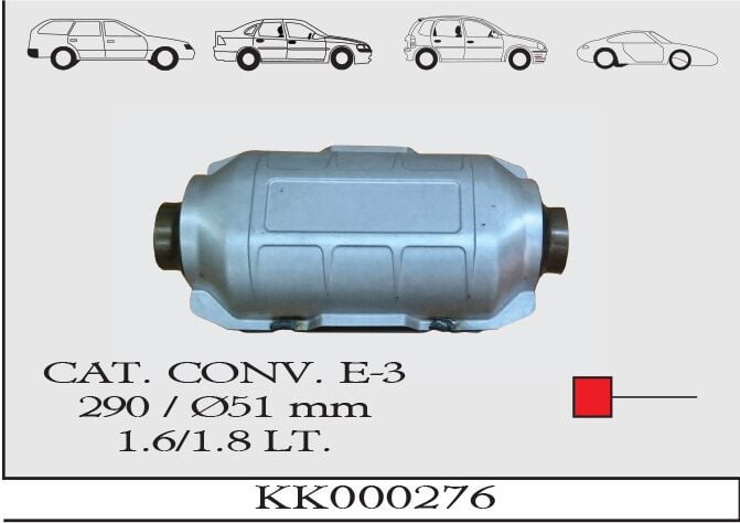 Esa Oval L=290 / Ф51 Mm 1.6 / 1.8 Lt Euro 3 Katalitik Konverter