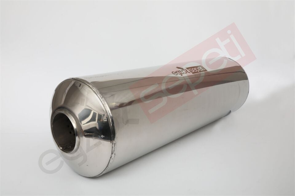 Özel Üretim Rezonatör 51 Çap 304 Krom, Elyaflı Spor Susturucu 40 CM