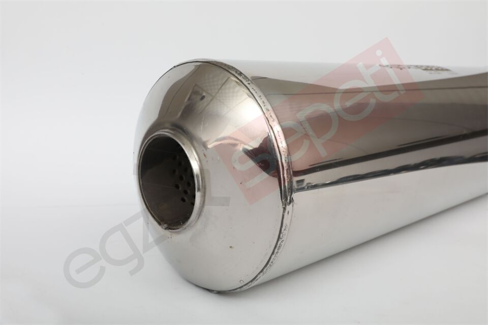 Özel Üretim Rezonatör 60 Çap 304 Krom, Elyaflı Spor Susturucu 40 CM