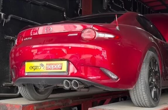 Mazda Mx5 1.5 Krom Flanşlı Varex 60 mm Krom Borular ve 90 MM Krom Egzoz Ucu