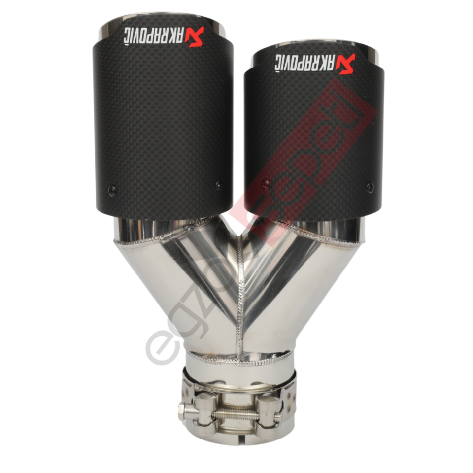 Akrapoviç Karbon Egzoz Ucu 76 MM Çiftli Mat Sol Gerçek Karbon İthal Ürün