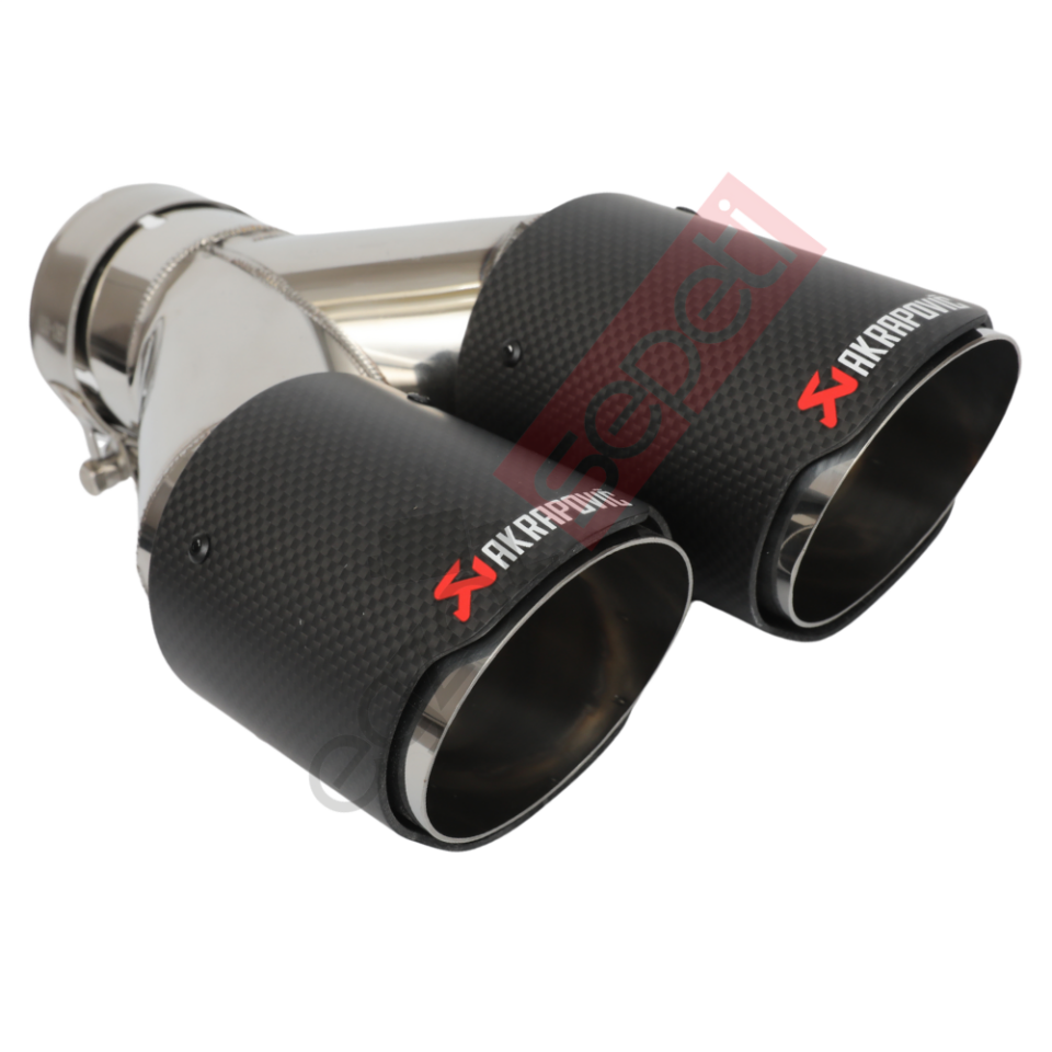 Akrapoviç Karbon Egzoz Ucu 76 MM Çiftli Mat Sol Gerçek Karbon İthal Ürün