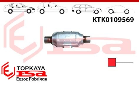 Katalitik Konverter Euro 2 Oval L=290 / W=165 / Ф57 Mm