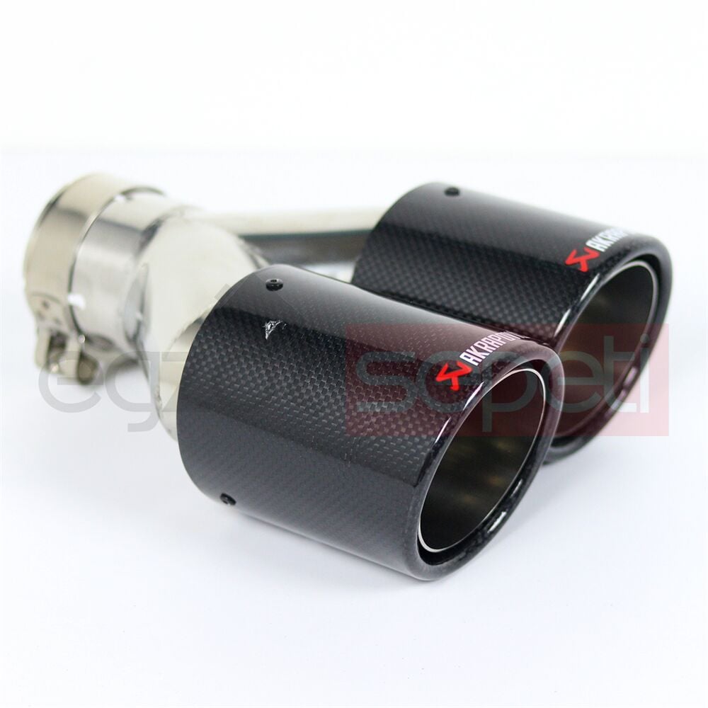Akrapoviç Karbon Egzoz Ucu 76 MM Çiftli Dudaklı Mat Sag Gerçek Karbon Malzeme İthal Ürün