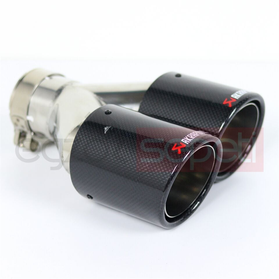 Akrapoviç Karbon Egzoz Ucu 76 MM Çiftli Dudaklı Mat Sag Gerçek Karbon Malzeme İthal Ürün