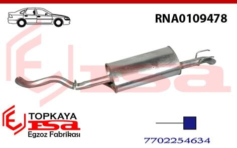 Renault R9 Rn Arka Susturucu Borulu 1.6 Sedan 1998 > 2000