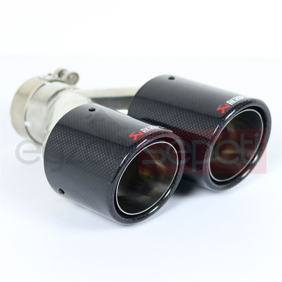 Akrapoviç Karbon Egzoz Ucu 76 MM Çiftli Dudaklı Mat Sol Gerçek Karbon Malzeme İthal Ürün