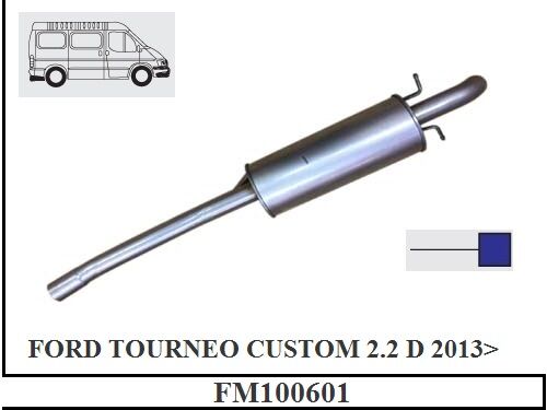Ford Tourneo Custom 2.2 Dizel Arka Susturucu Borulu 2013>