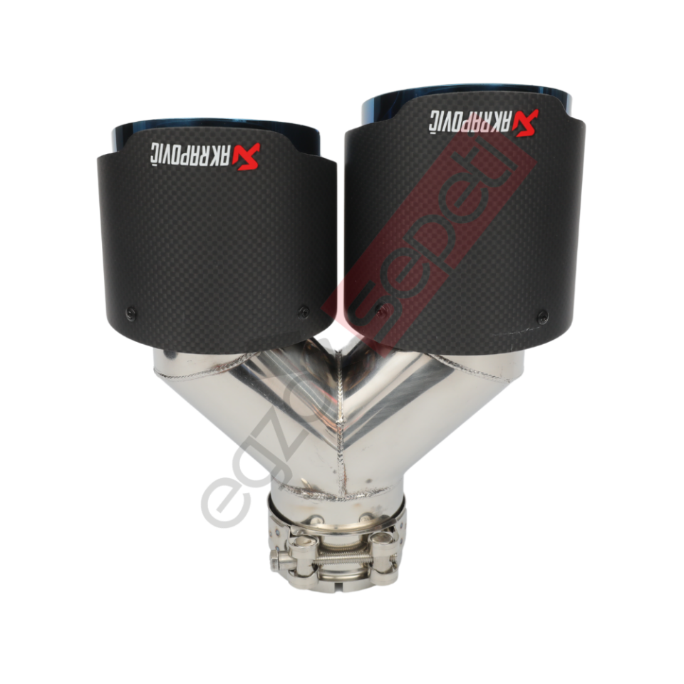 Akrapoviç Karbon Egzoz Ucu 100 MM Çiftli Mavi Mat Sag Gerçek Karbon Malzeme İthal Ürün