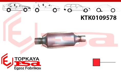 Katalitik Konverter Euro 2 Metal Oval L=330 / W=150 / Ф54 Mm
