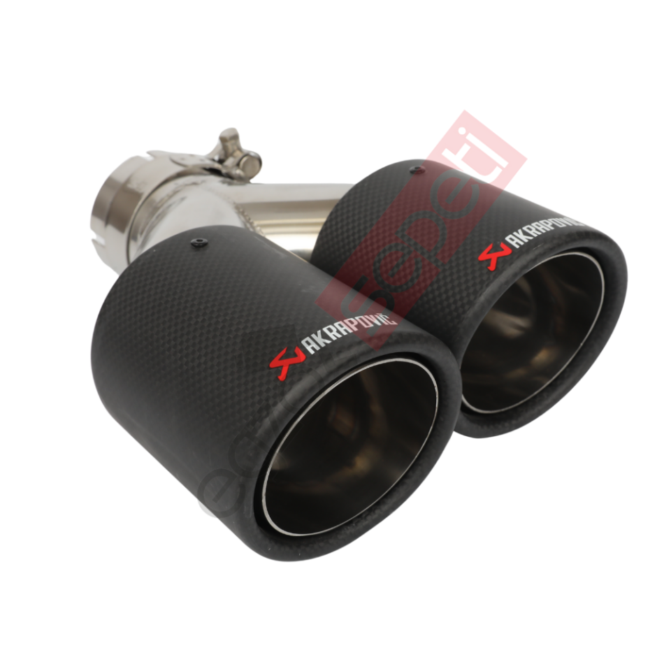 Akrapoviç Karbon Egzoz Ucu 100 MM Çiftli Dudaklı Mat Sag Gerçek Karbon Malzeme İthal Ürün