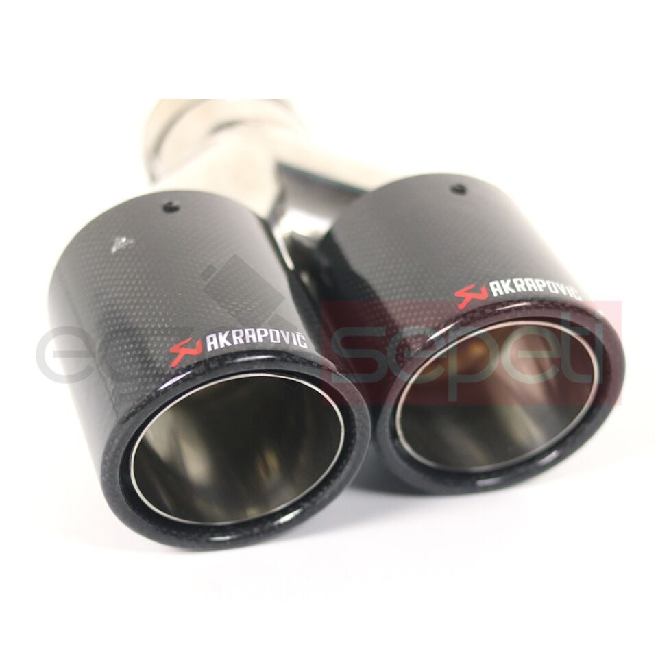 Akrapoviç Karbon Egzoz Ucu 100 MM Çiftli Dudaklı Mat Sag Gerçek Karbon Malzeme İthal Ürün