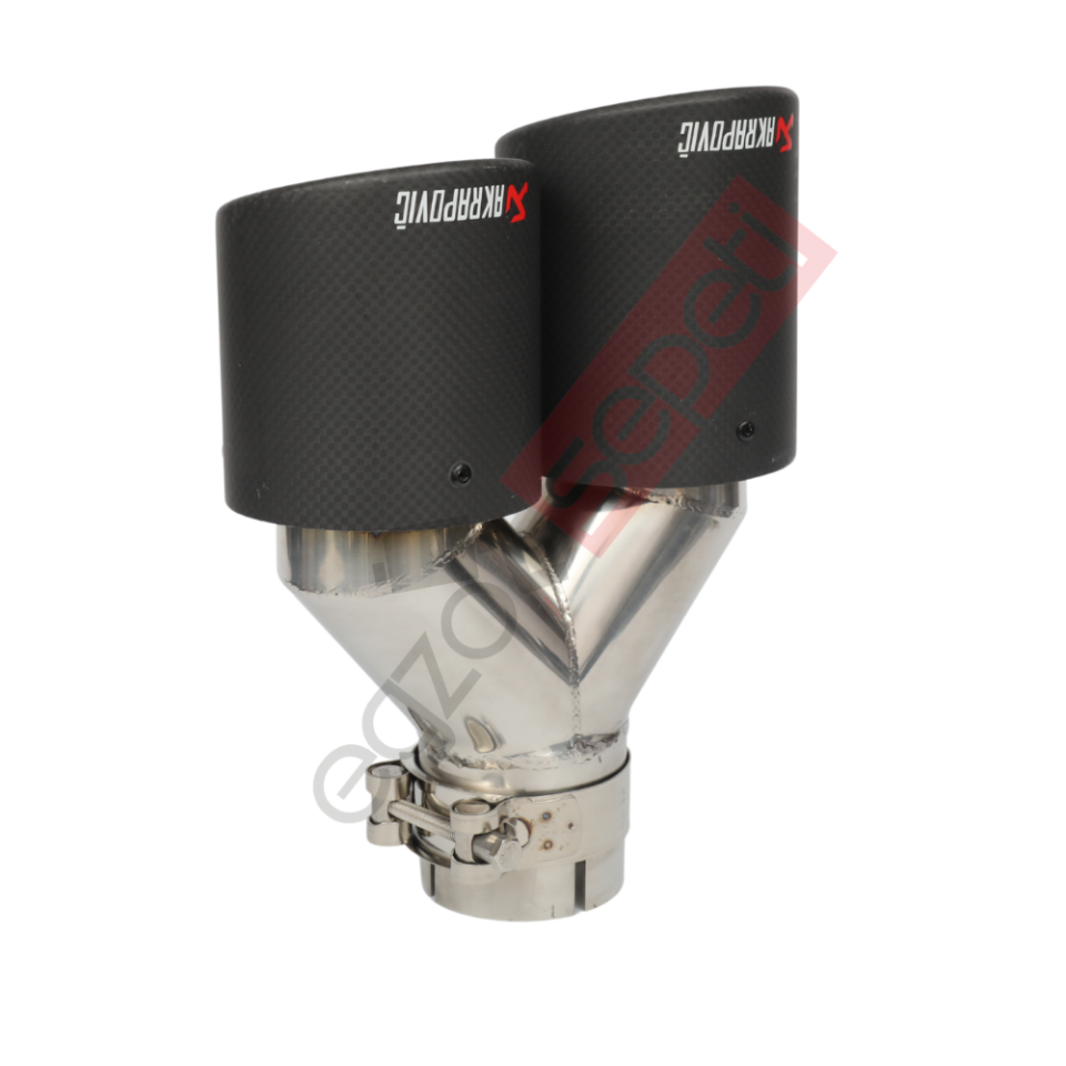 Akrapoviç Karbon Egzoz Ucu 100 MM Çiftli Dudaklı Mat Sag Gerçek Karbon Malzeme İthal Ürün