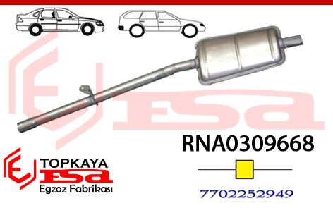 Renault R12 Toros Orta Susturucu Borulu 1.3 - 1.4 Sdn / Sw 1994 > 2000 Baskılı