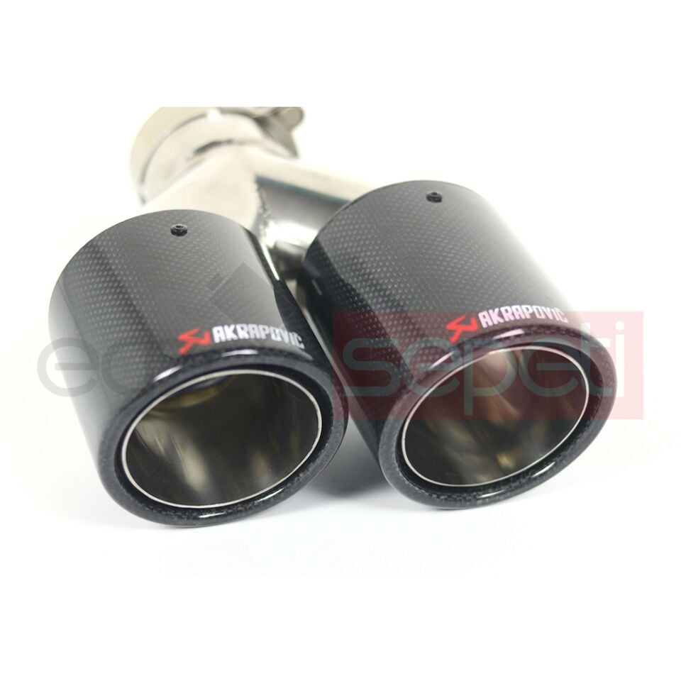 Akrapoviç Karbon Egzoz Ucu 100 MM Çiftli Dudaklı Mat Sol Gerçek Karbon Malzeme İthal Ürün