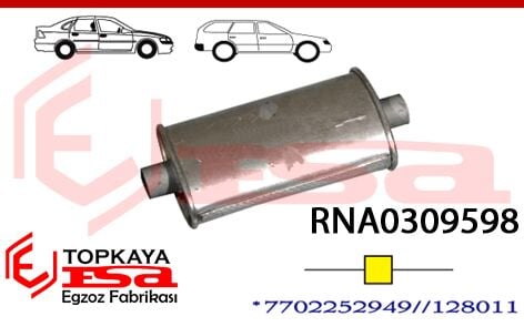 Renault R12 Orta Susturucu Kısa 1970 > 2000