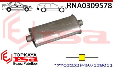 Renault R12 Orta Susturucu Uzun 1970 > 2000