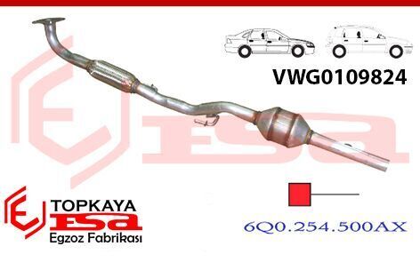 Seat İbiza Ön Boru Katalitik Konverter Spiralli Euro 4 2001 > 2008