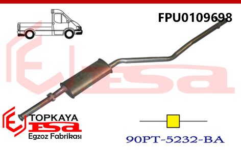 Ford Pick-Up P100 Orta Susturucu Borulu 1987 > 1992