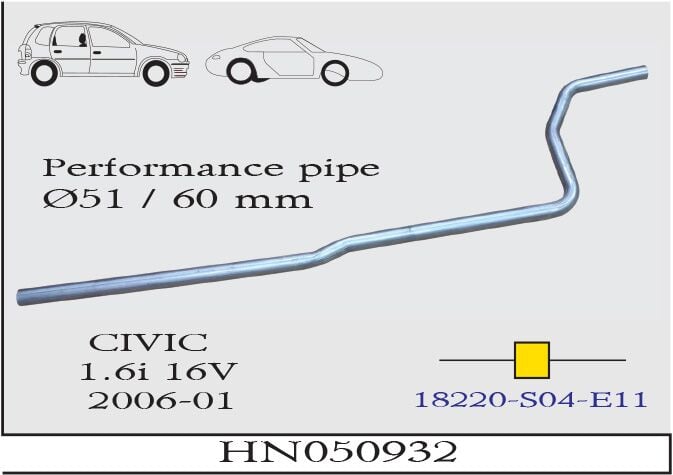 Honda Civic Ф 51-60 Ara Boru 1.6İ 16V 1996 > 2001