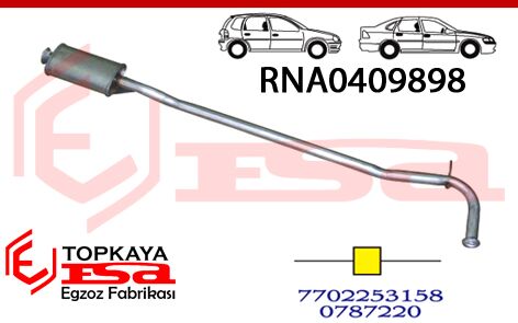 Renault R19 Orta Susturucu Borulu 1.2 / 1.4 İe 1988 > 1999