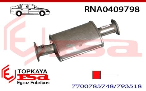 Renault R19 Katalitik Konverter Yerıne Ön Susturucu 1.4 / 1.8 İe 1990 > 1996