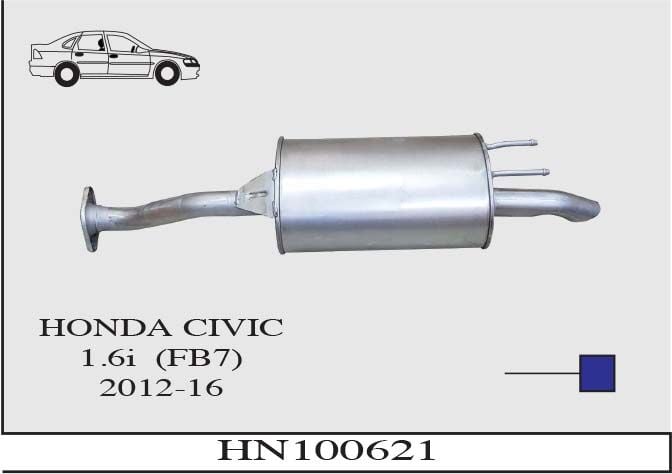 Honda Civic 1.6İ Sedan F67 Kasa Arka Susturucu Borulu  2014 > 2017