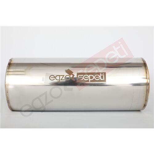 Özel Üretim Rezonatör 70 Çap 304 Krom, Elyaflı Spor Susturucu 25 CM