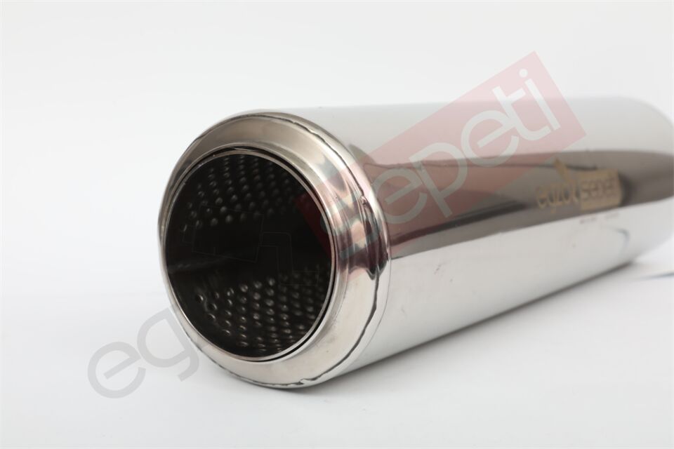 Özel Üretim Rezonatör 70 Çap 304 Krom, Elyaflı Spor Susturucu 35 CM