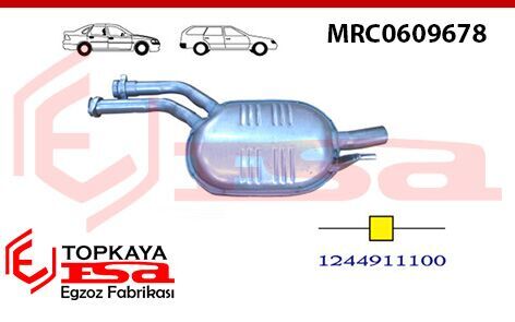 Mercedes 300 E Orta Susturucu Borulu Baskılı Tek Çıkışlı Sedan / Sw 1985 > 1992