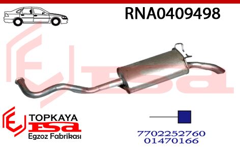 Renault R19 Arka Susturucu Borulu 1.6 Sedan 1992 > 1998