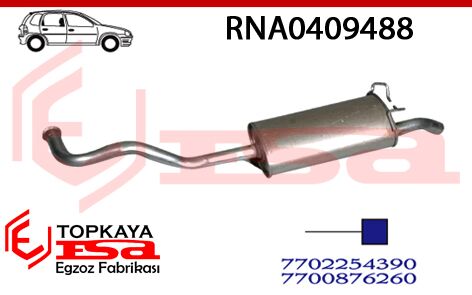 Renault R19 Arka Susturucu Borulu 1.6 Hb 1992 > 1998