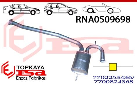 Renault R19 Orta Susturucu Borulu 1.8 İe Tek 1992 > 1996