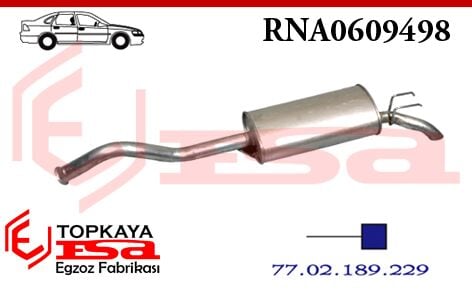 Renault R21 Manager / Renault Optima Arka Susturucu Borulu 1989 > 1994
