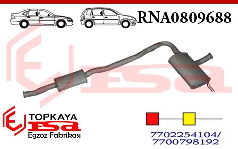 Renault R21 Optima Orta Susturucu Borlu Çift 1.4 / 1.6 1989 > 1992