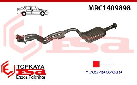 Mercedes C200 202 Kasa Ön Borulu Susturucu Baskılı 1993 > 1996