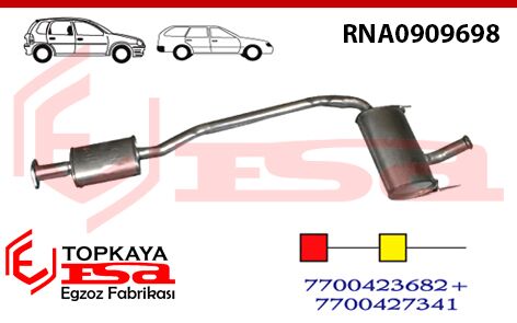 Renault Laguna 1 Ön Orta Susturucu Borulu 1.8 / 2.0İ 115 Hp 1994 > 2001