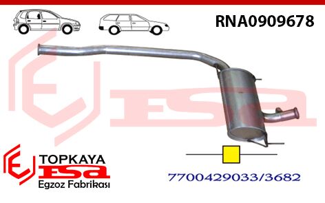 Renault Laguna 1 Orta Susturucu Borulu 1.6 / 1.8İ/ 2.0İ  16V Tek 1998 > 2001