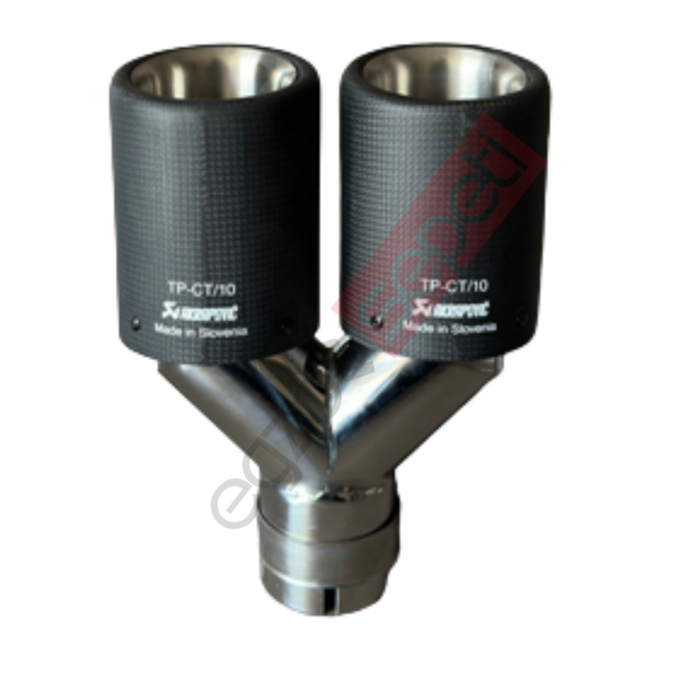 Akrapoviç Karbon Egzoz Ucu 90 MM Çiftli Dudaklı Parlak Eşit Gerçek Karbon Malzeme İthal Ürün