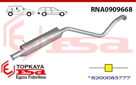 Renault Laguna 2 2.0 İde / Dsl Orta Susturucu Borulu 2001 > 2002