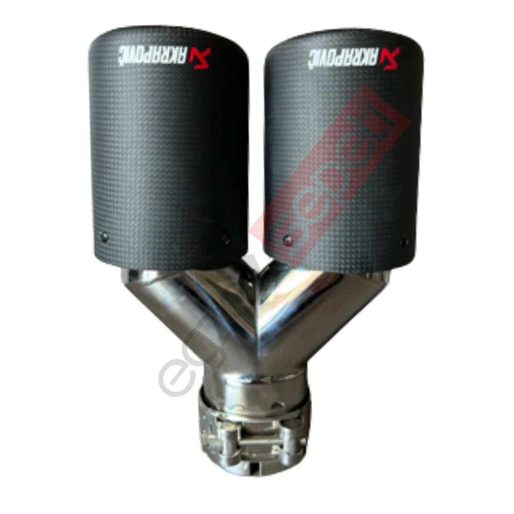 Akrapoviç Karbon Egzoz Ucu 90 MM Çiftli Dudaklı Parlak Eşit Gerçek Karbon Malzeme İthal Ürün