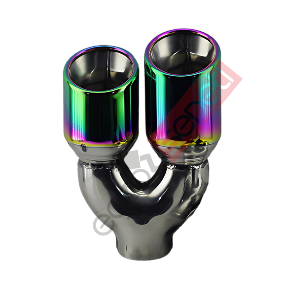 Çift Çıkış Egzoz Ucu 304 Kalite Sol Taraf Yuvarlak Çap Ölçüs 80x120MM