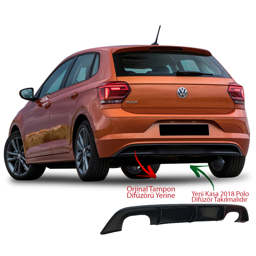 VW Polo Arka Tampon Difüzörü 2018- Sonrası