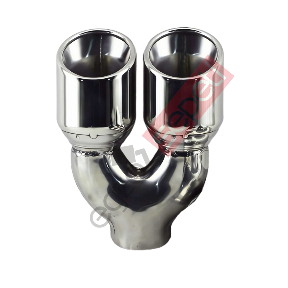 Krom Çift Çıkış Egzoz Ucu 304 Kalite EŞİT Yuvarlak Çap Ölçüs 80x120MM